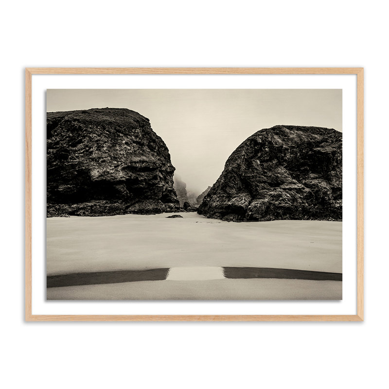 Bedruthan Steps Print by Guy Sargent, 48" H x 72" W x 2.5" D, Light Brown