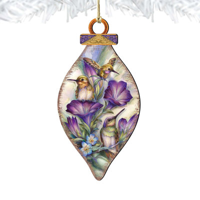 Everlasting Friendship Hummingbirds Wooden Ornament by J. Bergsma