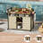Outdoor Wicker Bar Cart with Storage & Extendable Top - Rolling Kitchen Island for Patio, Backyard, and Entertaining