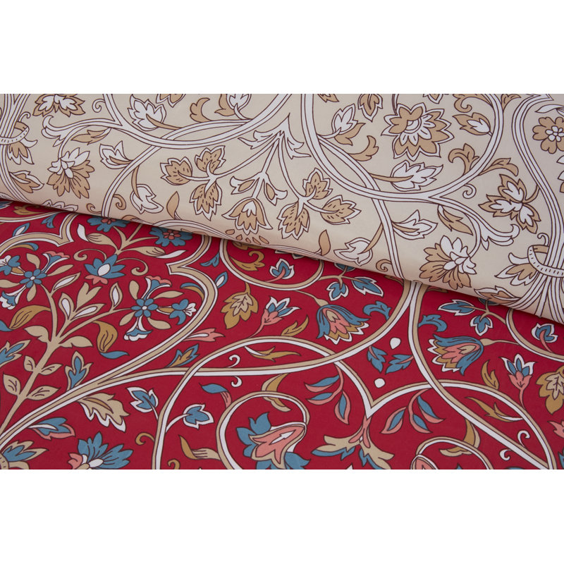 Harrow Duvet Cover Set King Bedding Set, Red, King Duvet Cover + 2 Standard Pillowcases
