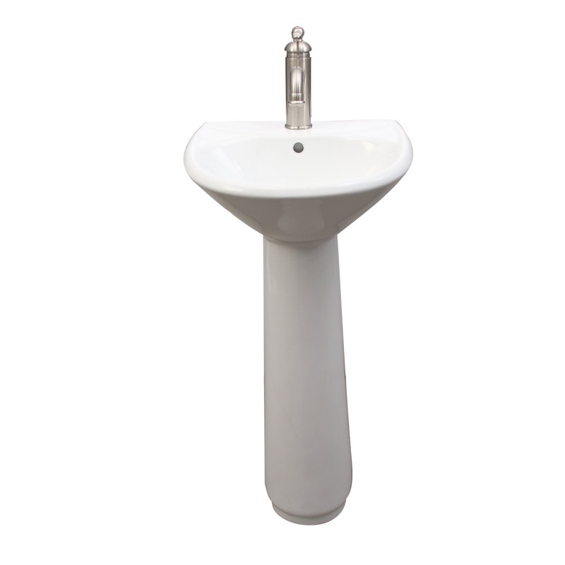 Barclay Gair White Vitreous China Oval Bathroom Sink with Overflow, Single