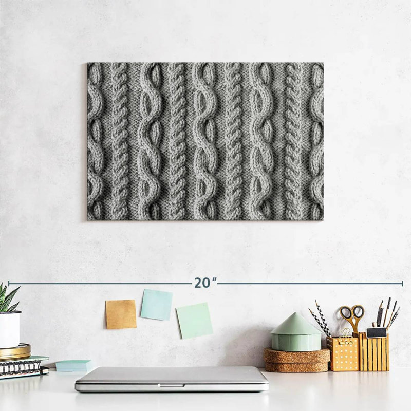 Kerner Grey Knitting, 8" H x 12" W