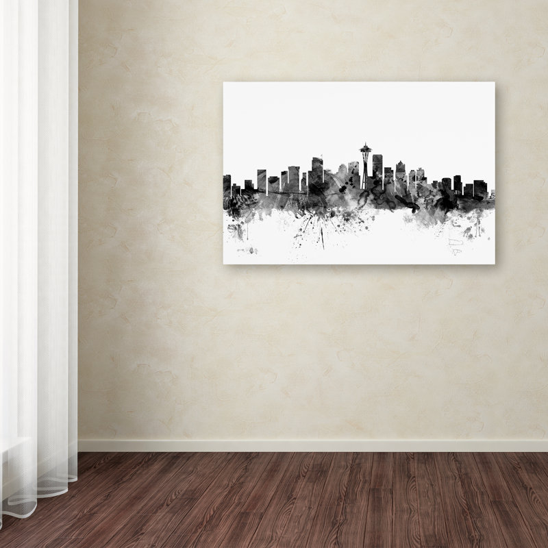 « seattle washington horizon », impression sur toile tendue, H 30 po x l 47 po x P 2 po
