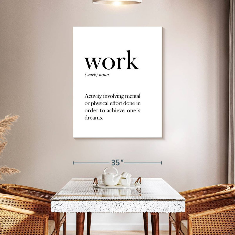 " Work Definition ", 45" H x 36" W x 1.25" D