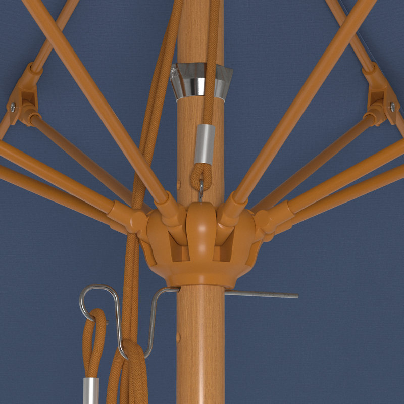 Parasol en bois de teck 11 pi, Bleu régate