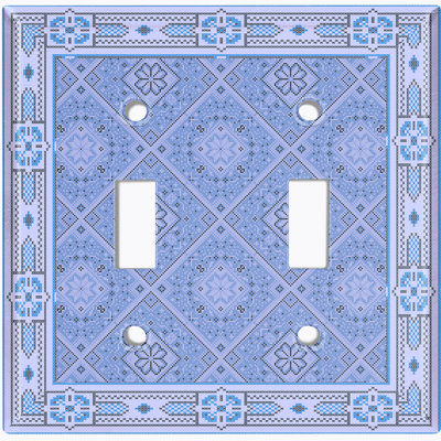 Plaque murale à motif de carreaux rétro mauve à motif de tuiles rétro bleues