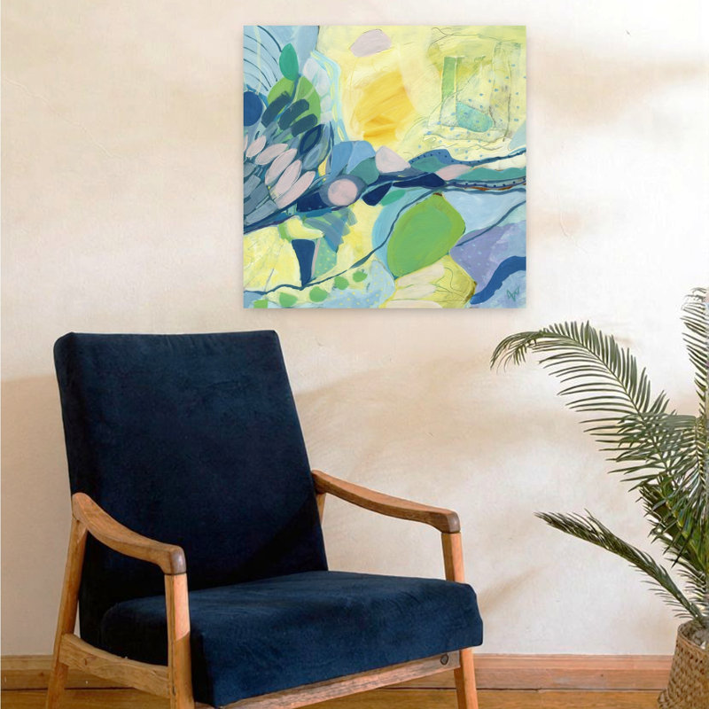 Art contemporain abstrait ailleurs, H 24 po x l 24 po
