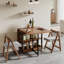 Table Ã  manger pliante avec Ã©tagÃ¨res de rangement, table Ã  abattants peu encombrante avec structure en mÃ©tal, idÃ©ale pour la cuisine et les petits espaces-1344482890