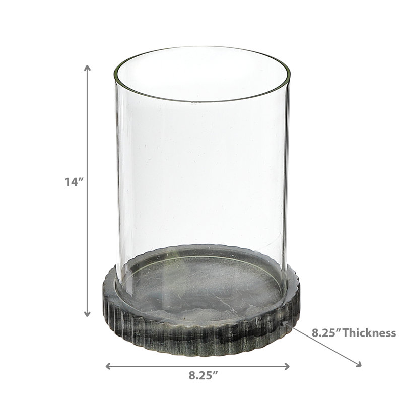 Ih Casadecor 9'' H Tabletop Hurricane, Gray