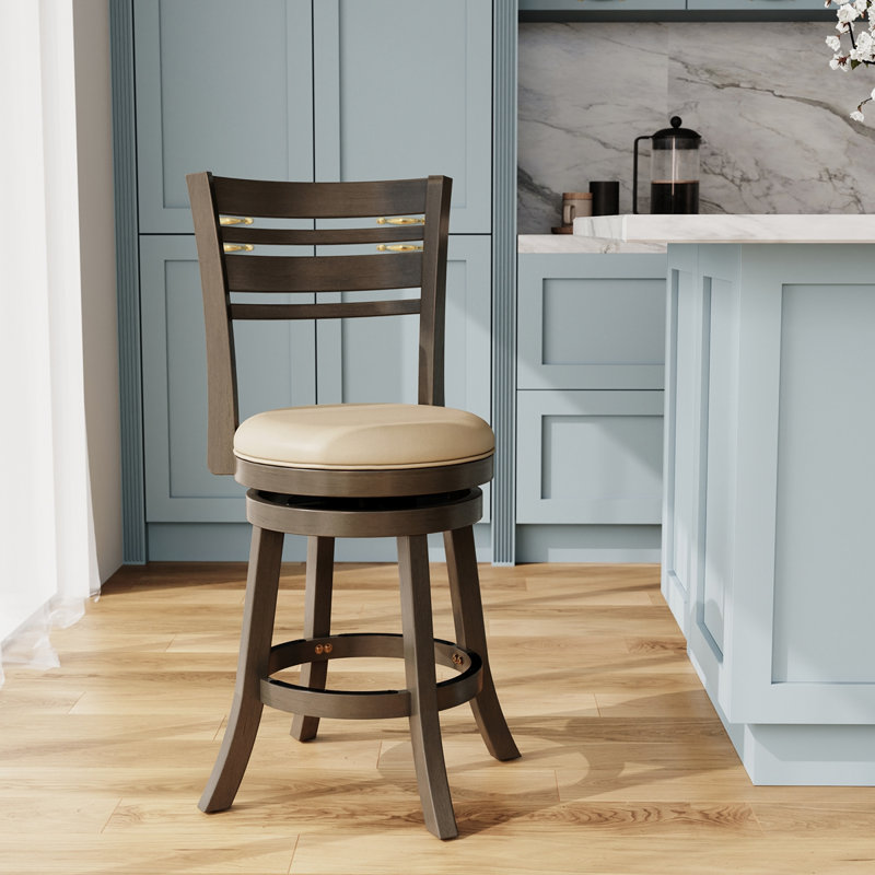 Tabouret Nichoas, Beige, Tabouret de comptoir (siège d'une hauteur de 24,1, Grey