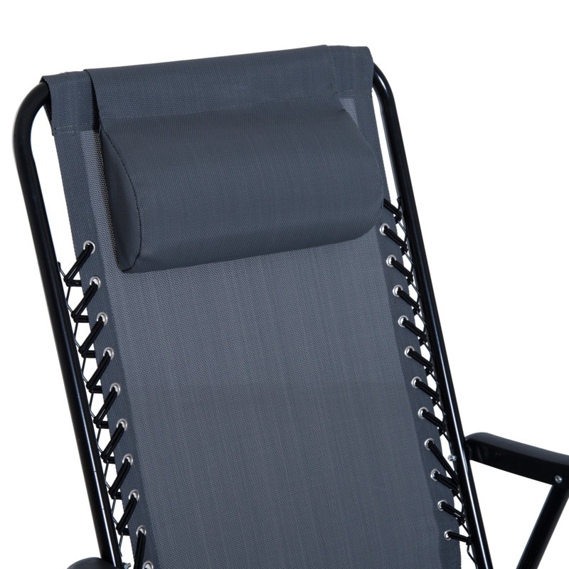 Chaise berçante de patio grise, bistro pliant d'extérieur 3 pièces avec café en verre trempé gris, pour chaises de patio, de terrasse, de jardin et dessus