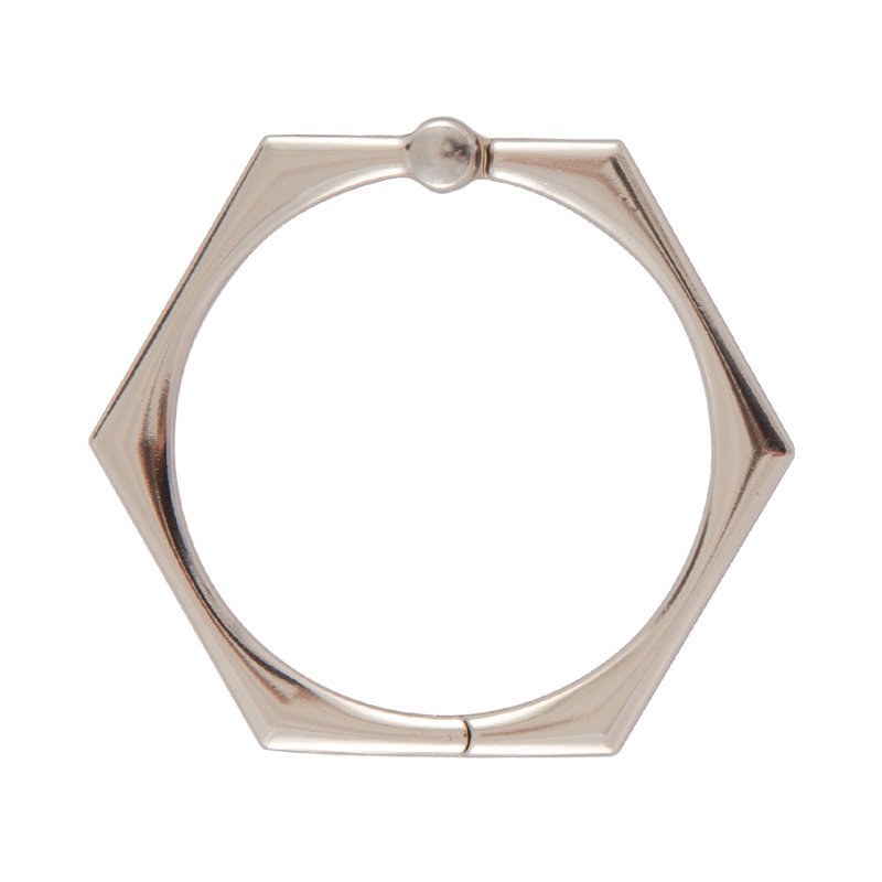Brushed Nickel Hexagonal Shower Curtain Hooks Set of 12