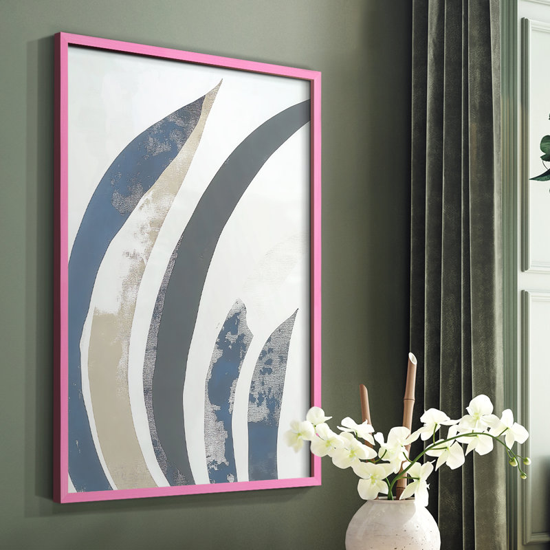 Abstrait LXVII, reproduction encadrée - prête à être accrochée - fabriquée aux États-Unis, H 14 po x l 11 po, Rose