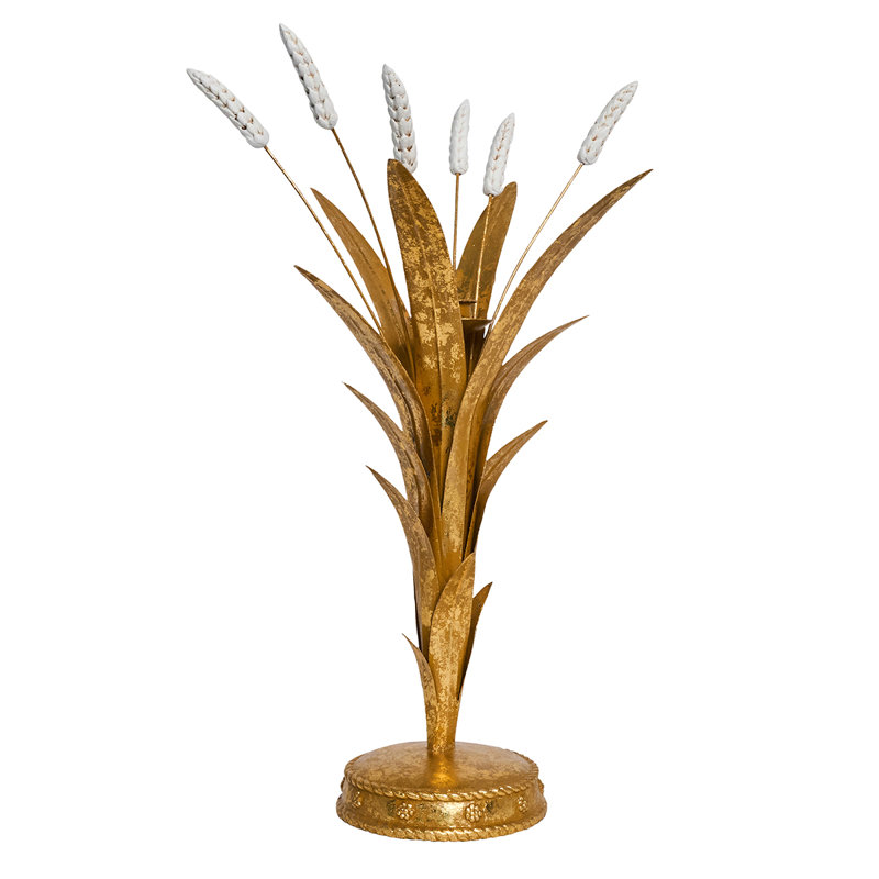Forest Walk Wheat Candlestick - Gold, 17" H x 8.5" W x 5" D