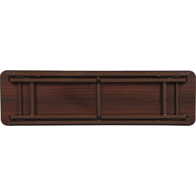 Table pliante rectangulaire, Acajou, H 19,09 po x l 73,62 po x P 2,48 po