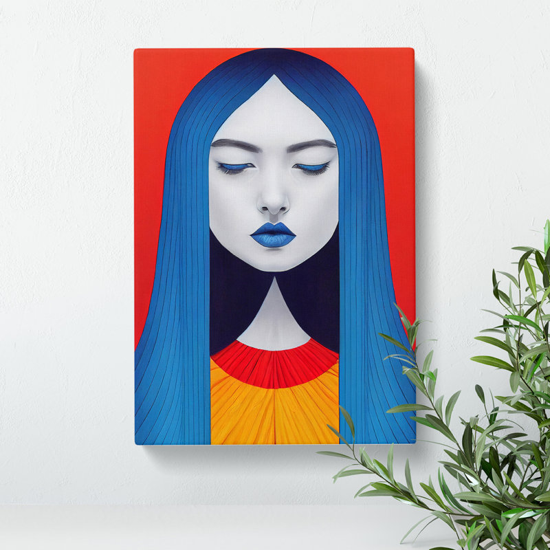 Abstract Face Of A Woman No.1 - Wrapped Canvas Print, 60cm H x 40cm W x 3cm D