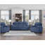Canapé moelleux en tissu texturé bleu-358075652
