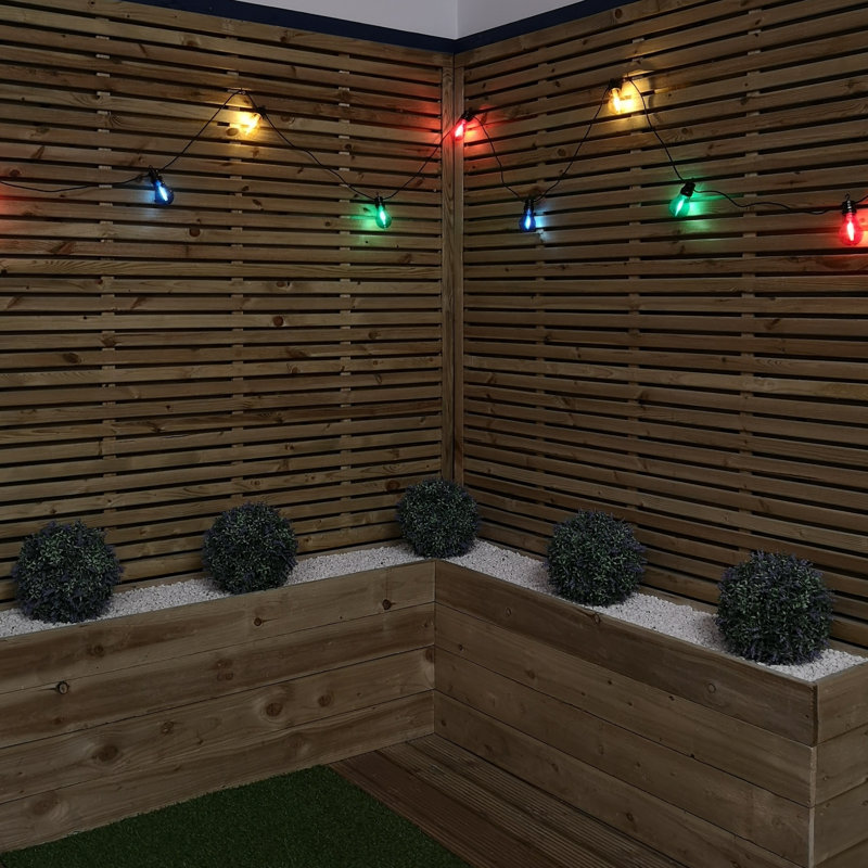 Charleah 450cm 10 - Bulb Globe String Light, Blue/Red/Yellow/Green