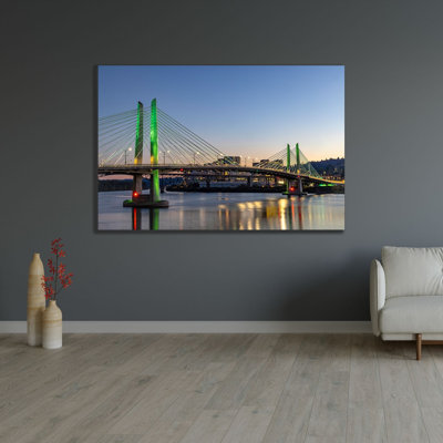 ArtDirect Haney, Chuck Gallery Wrapped Canvas Art Titled: Tilikum Crossing Bridge from the eastside of the Willamette River in Portland, Oregon, USA