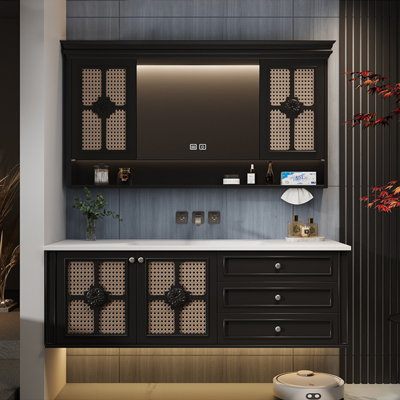 French retro style bathroom cabinet floor-standing