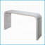 Table basse blanche délavée de 59 po avec motif de perles incurvées, peu encombrante pour le vestibule, le salon et Couloir-615153168