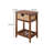Walnut and Natural Accent Table with Woven Basket-2041729411