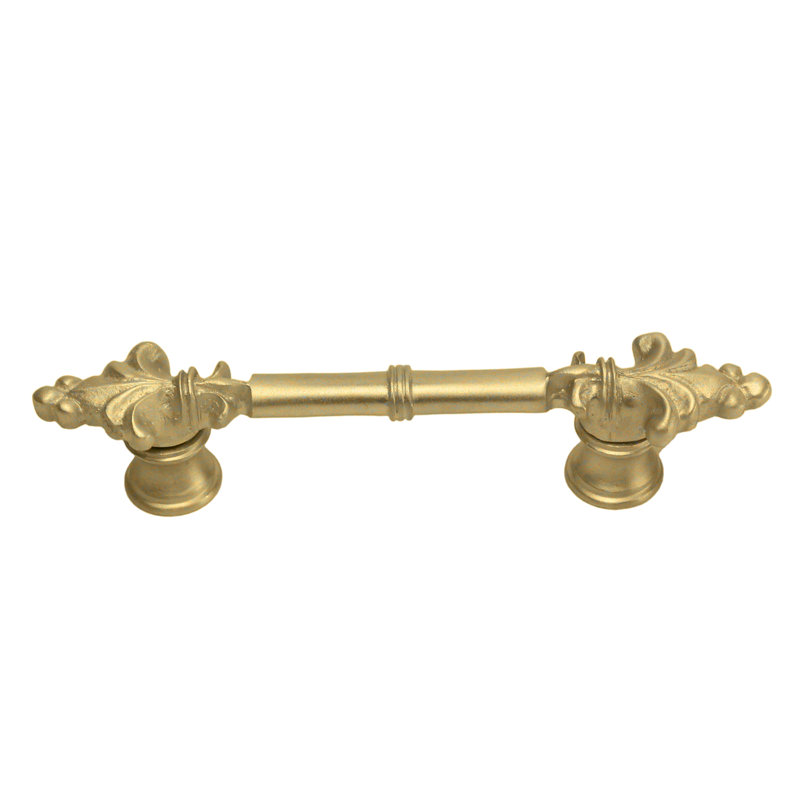 Charlemagne classic 4 inches c.c. pull with small Fleur De Lys on endsin Gilded Mercury, Soft Gold, 3"