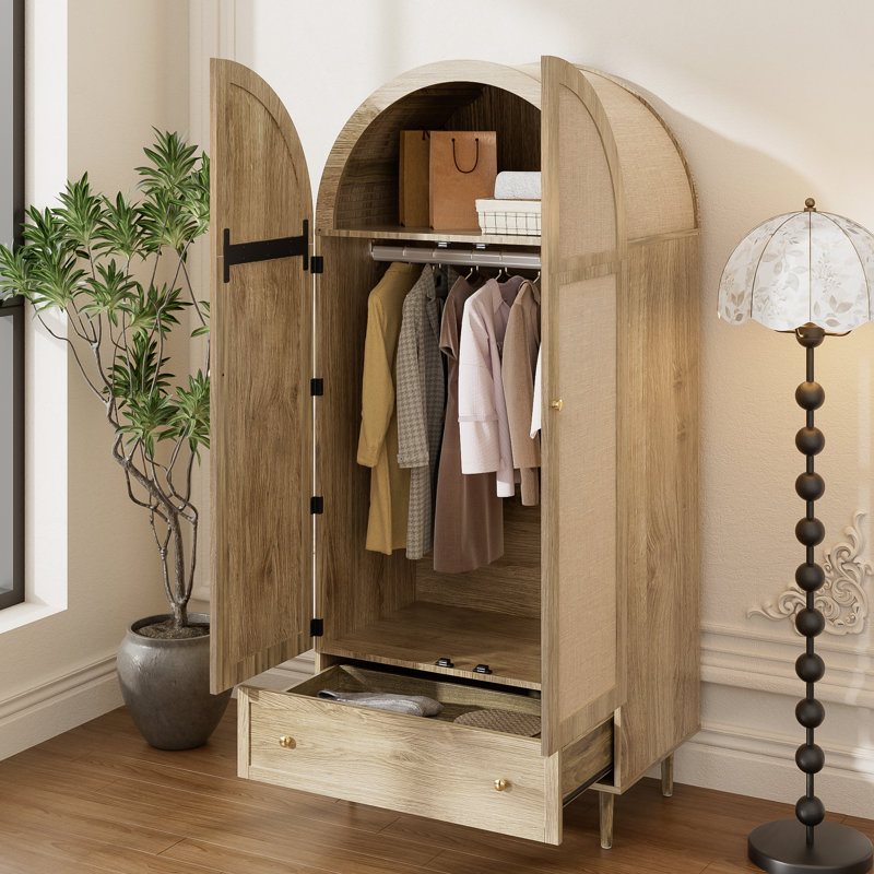 Wardrobe with 2 Fabric Doors AND 1 Drawer