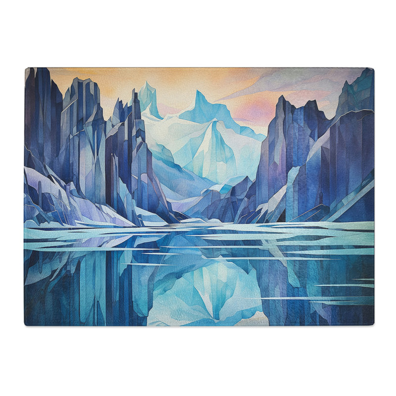 Glacier Art Deco  Glass Chopping Board