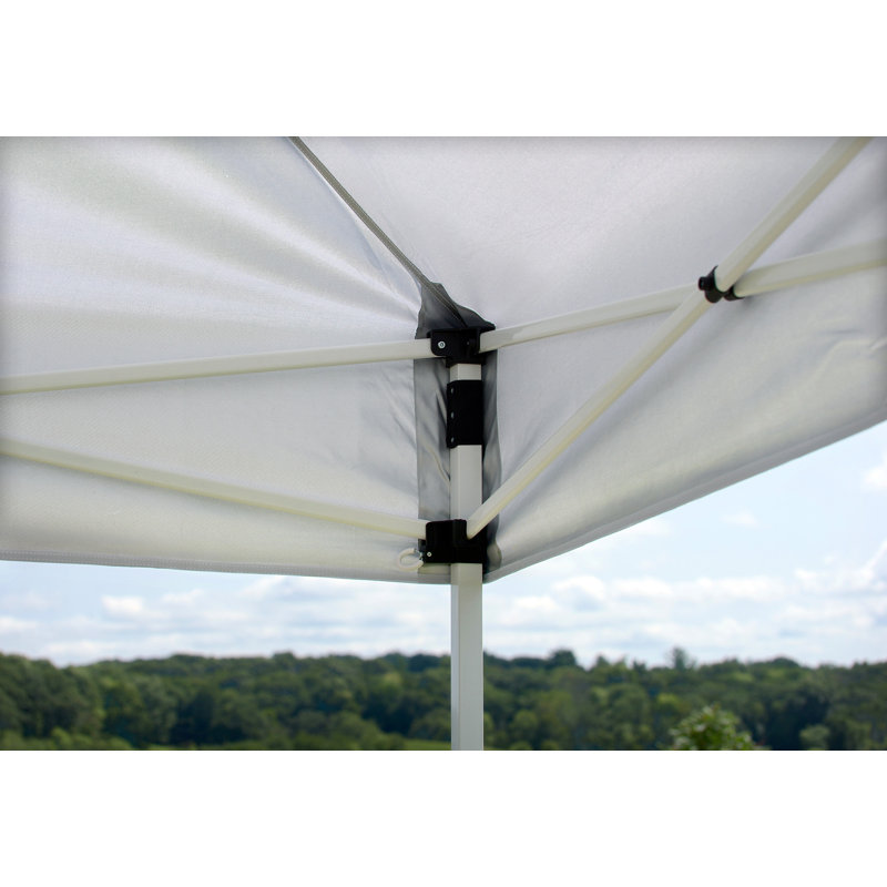 10 Ft x 15 Ft White Steel Pop-Up Canopy Tent