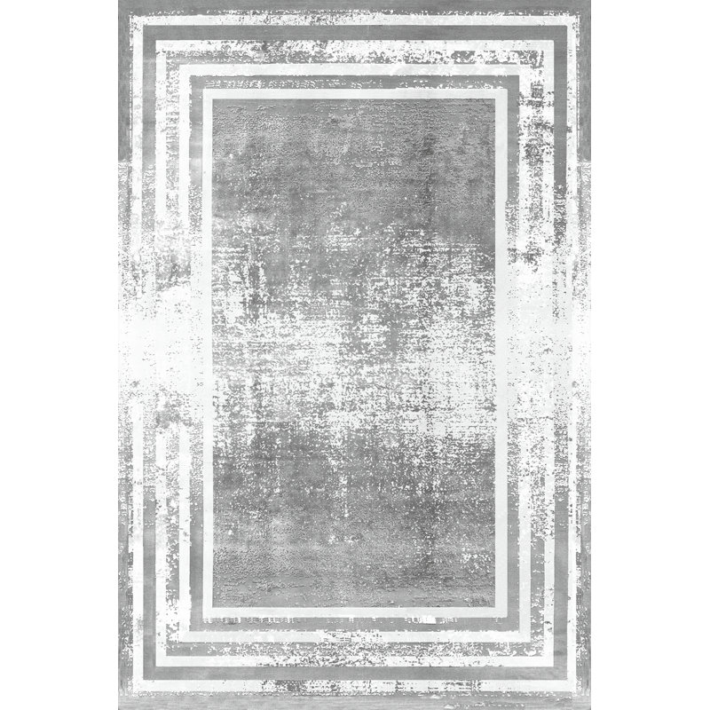 Gray-Themed Stripe Patterned Modern Decorative Rug, Runner 3'9.81" x 9'10.11"