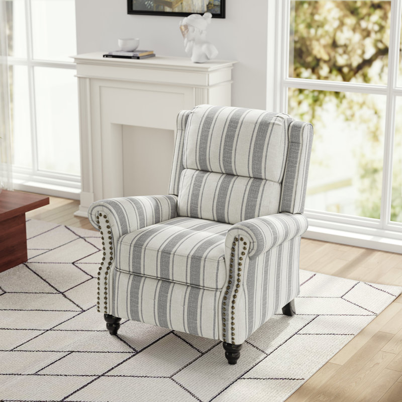 Fauteuil inclinable manuel Ameiah, Rayures grises