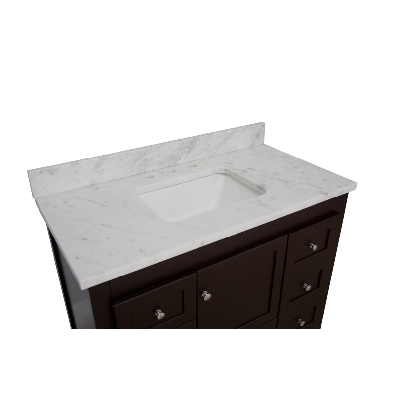 Abbey 42" Chocolate and Carrara Marble Single Bathroom Vanity