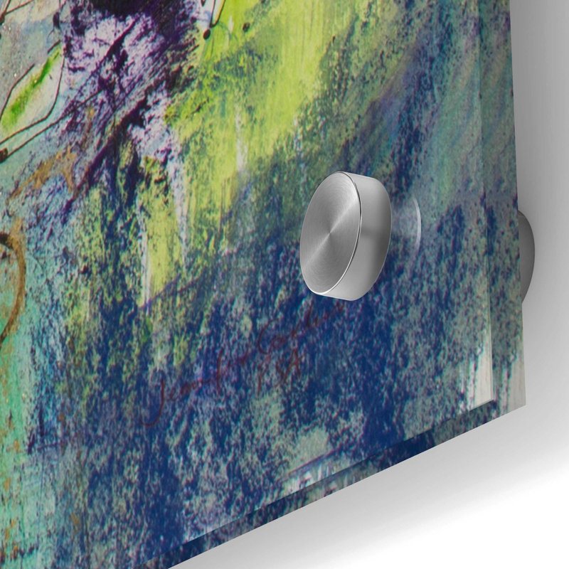 «Blue Series 17» par Jennifer Gardner, art mural en verre acrylique, H 36 po x l 36 po