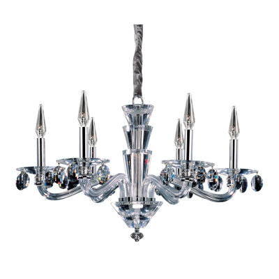 Fanshawe 6 LT Chrome/Clear Chandelier Allegri