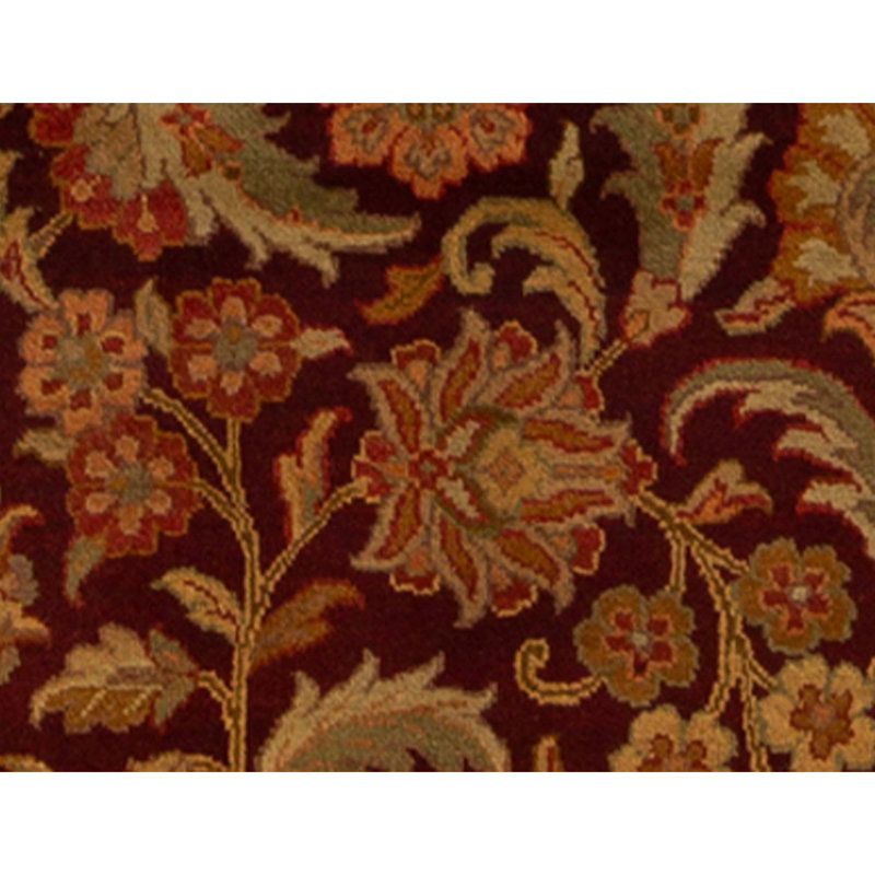 Tapis rouge et or noué à la main de haute qualité