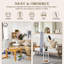 Portemanteau rotatif - Portemanteau autoportant en bois massif blanc avec 9 crochets et 3 tablettes pour manteaux, vestes, chapeaux, sacs, vestibule, chambre à coucher