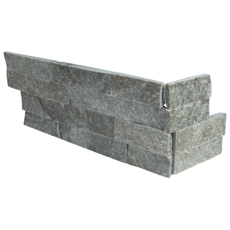 Carrelage mural de coin en pierre naturelle 6 po x 18 po Stonecrest, Mossfield