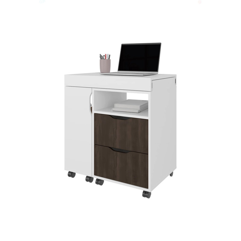 Bureau extensible à 2 tiroirs avec mécanisme coulissant