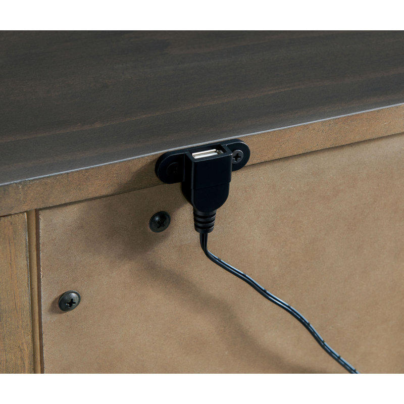Table de chevet 2 tiroirs Chemane - gris foncé
