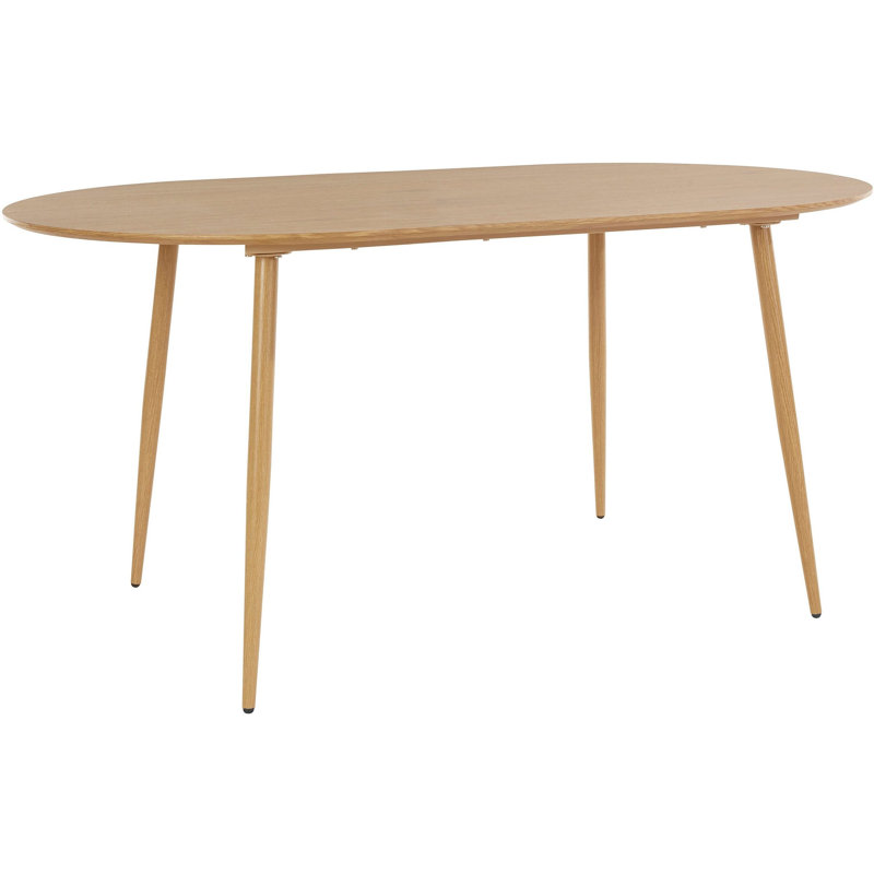 Oakpark Oval Metal Base Dining Table, Oak, Oak