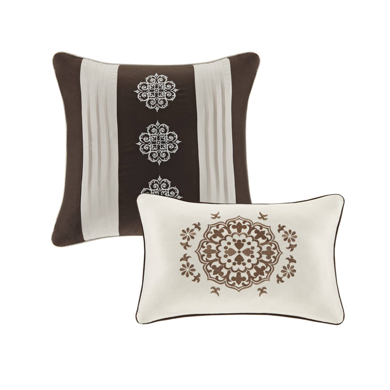 Zara 16 Piece Jacquard Comforter Set with 2 Bed Sheet Sets, Cal. King Comforter + 1 Bed Skirt + 2 Shams + 2 Eu