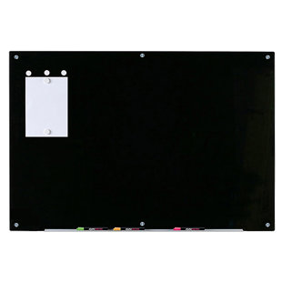 Wall Mounted Magnetic Black Glass Board
