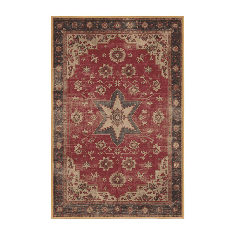 Soft Plush Finnell July 4Th Modern & Contemporary Abstract Area Rug in Black – LightBrown Binding, 8x10