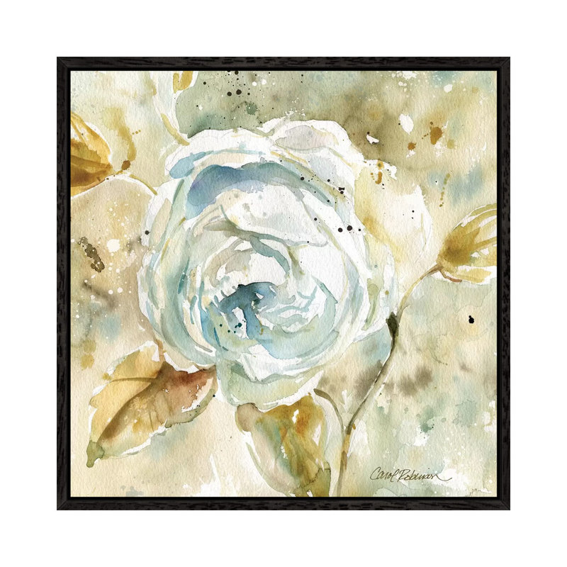 Rose by Carol Robinson - Painting on Canvas, 93.98 cm H x 93.98 cm W, Black Framed
