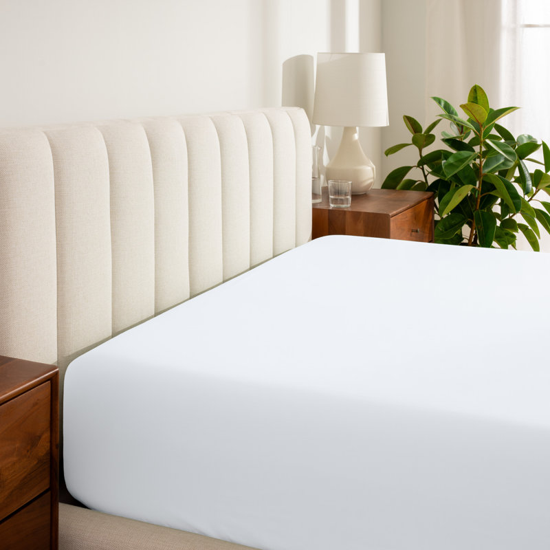 260 Thread Count Organic Cotton Percale Fitted Sheet, White, Twin XL Fitted Sheet