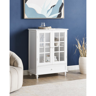 Display Cabinet CARLET Wood 71 cm 38 cm White