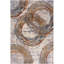 Tapis abstrait en polypropylène tissé à la machine en gris clair / brun-1202170515