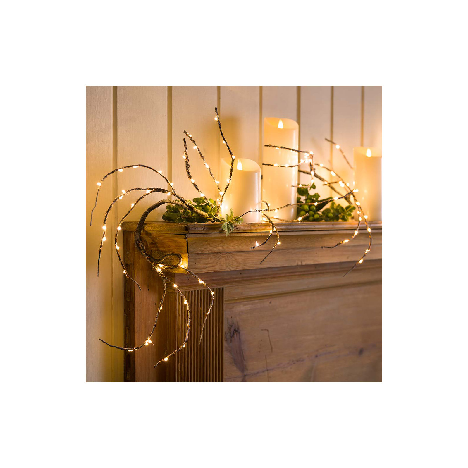 60'' in. Lighted Faux Birch Garland