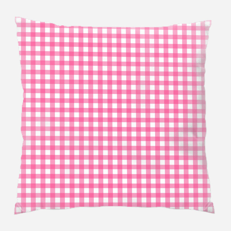 Checks Reversible Throw Pillow, Pink, Indoor/Outdoor